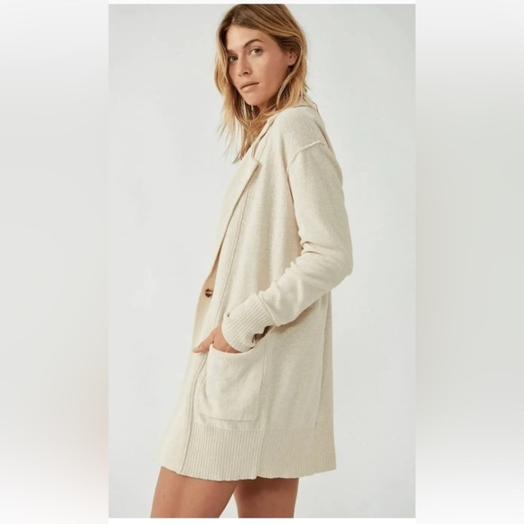 New Free People we the free Women's Desert knit Blazer in color Natural Size XS - Picture 15 of 15